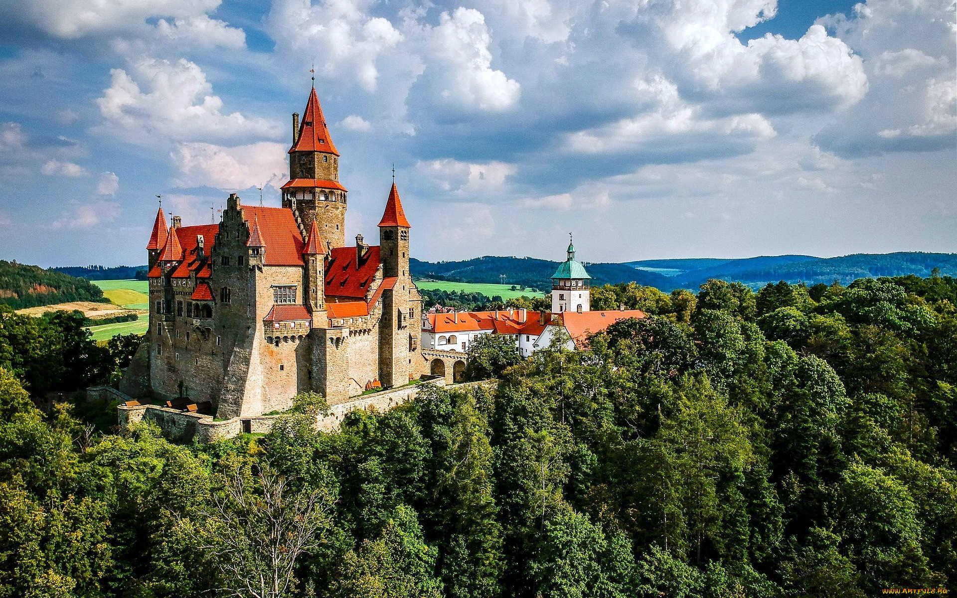 bouzov castle in czechia, ,  , bouzov, castle, in, czechia